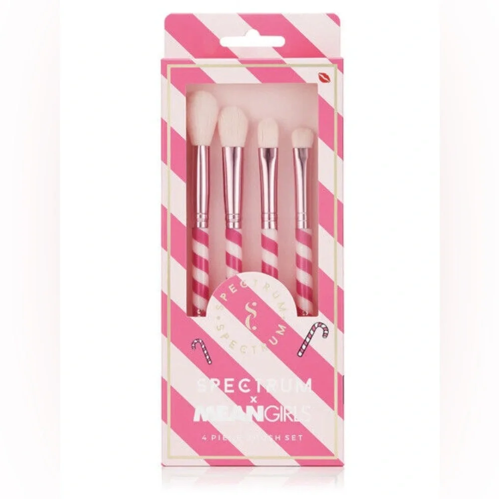 Spectrum x Mean Girls Pink 4 Piece Makeup Brush Set - Picture 1 of 4